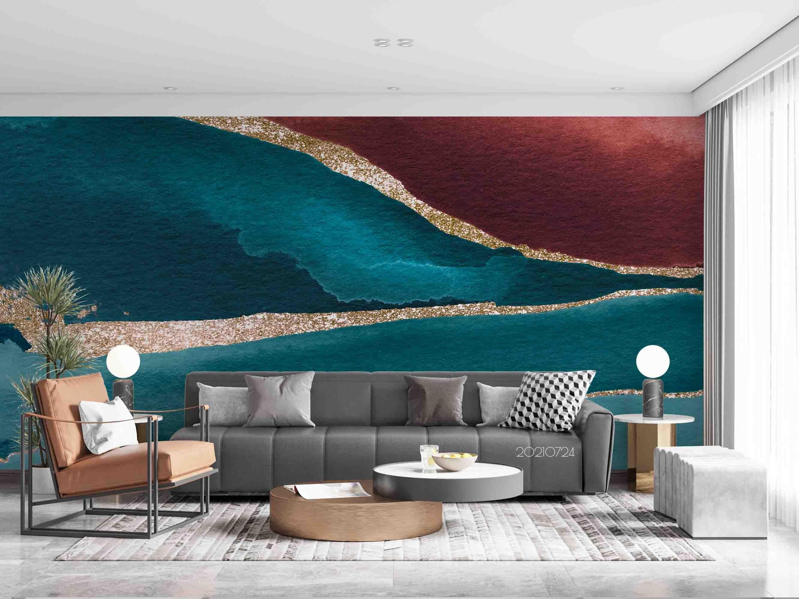 3D Watercolor Oceans Beach Wall Mural Wallpaper SWW3666- Jess Art Decoration