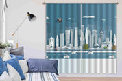 3D Abstract Building City Road Car Hot Air Balloon White Curtains and Drapes LLL 434- Jess Art Decoration