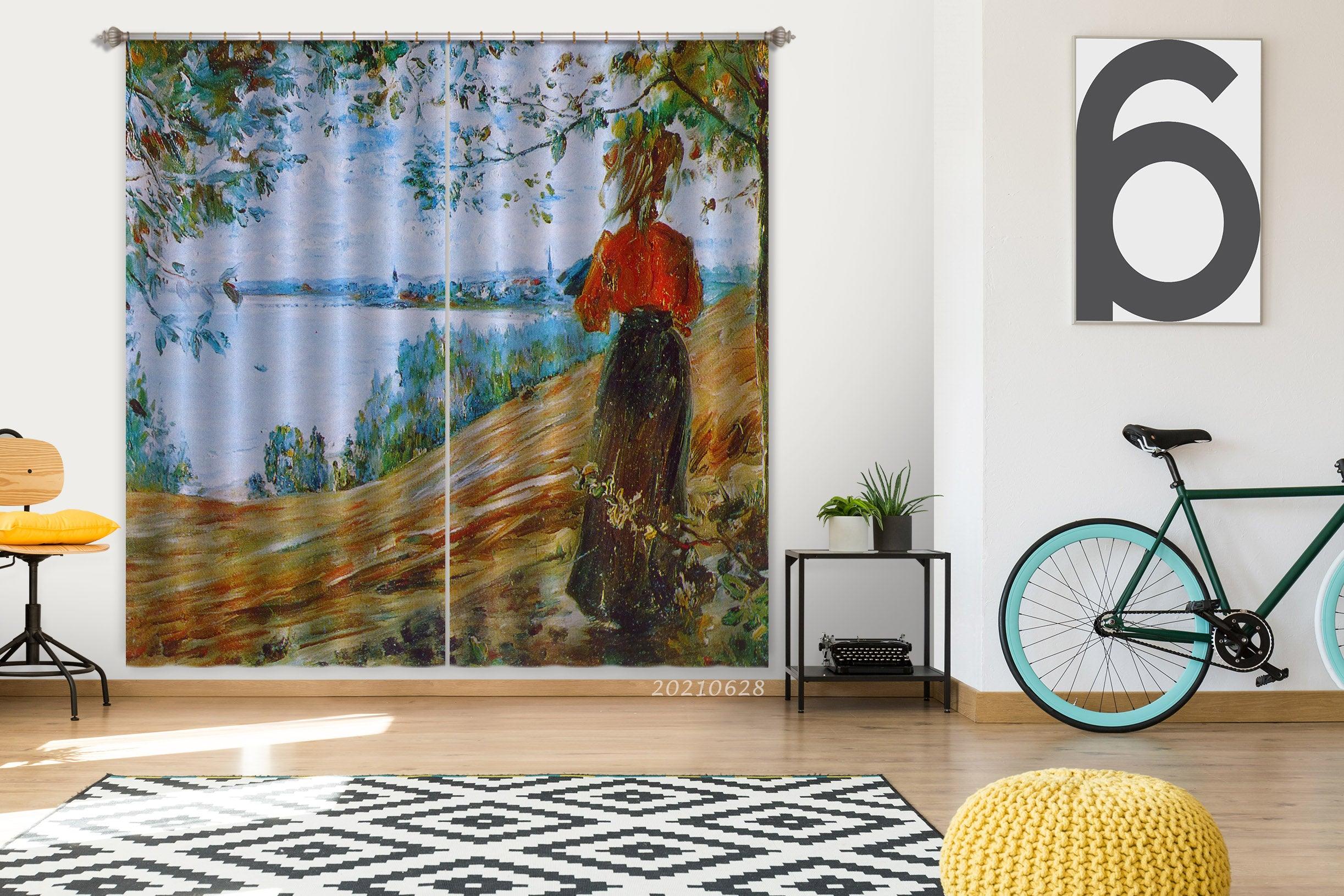 3D Landscape Oil Painting Curtains and Drapes LQH 24- Jess Art Decoration