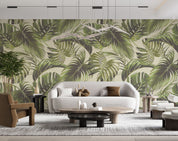 3D Tropical Plant Green Leaf Wall Mural Wallpaper GD 987- Jess Art Decoration