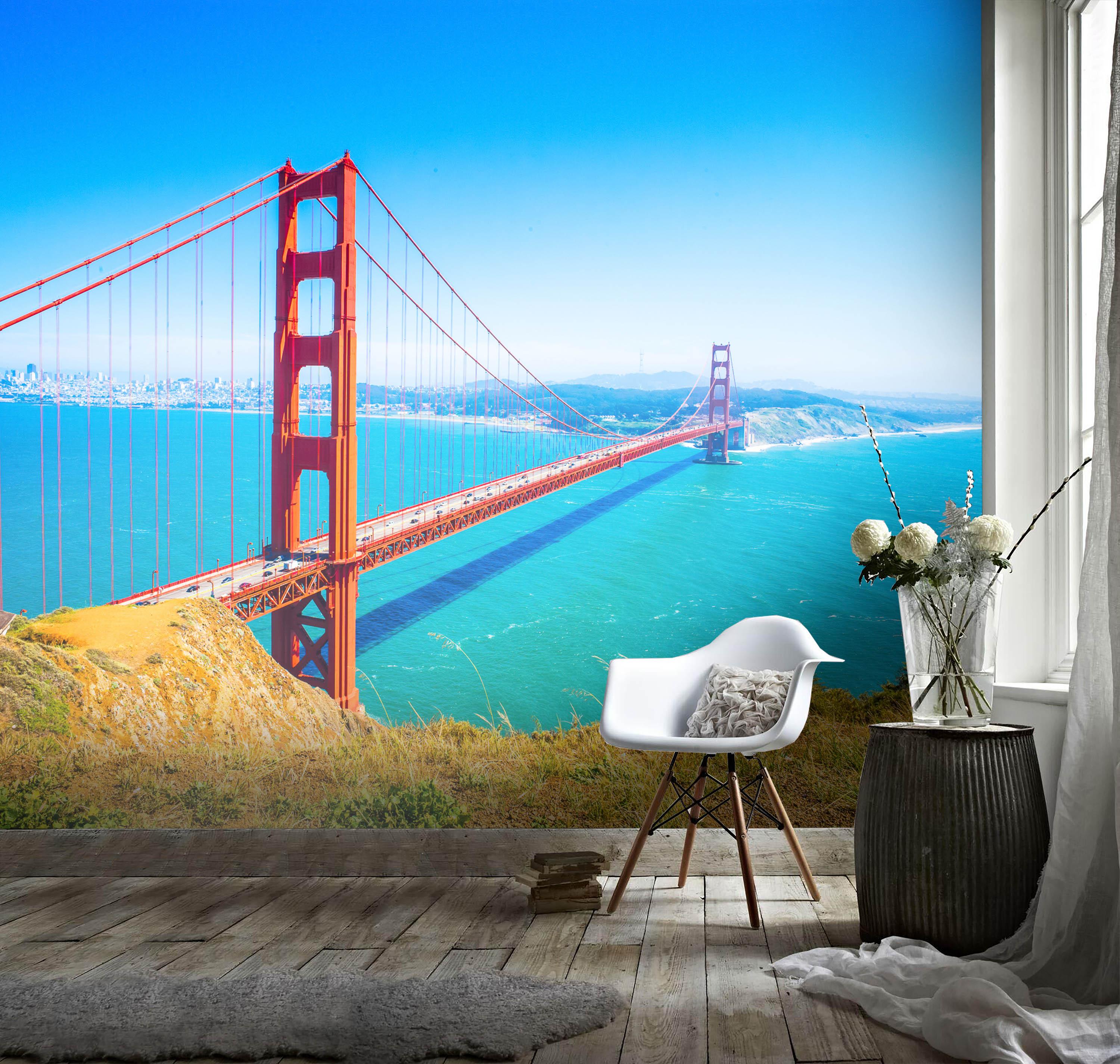 3D Blue Sea Sea Bridge Wall Mural Wallpaper 84- Jess Art Decoration
