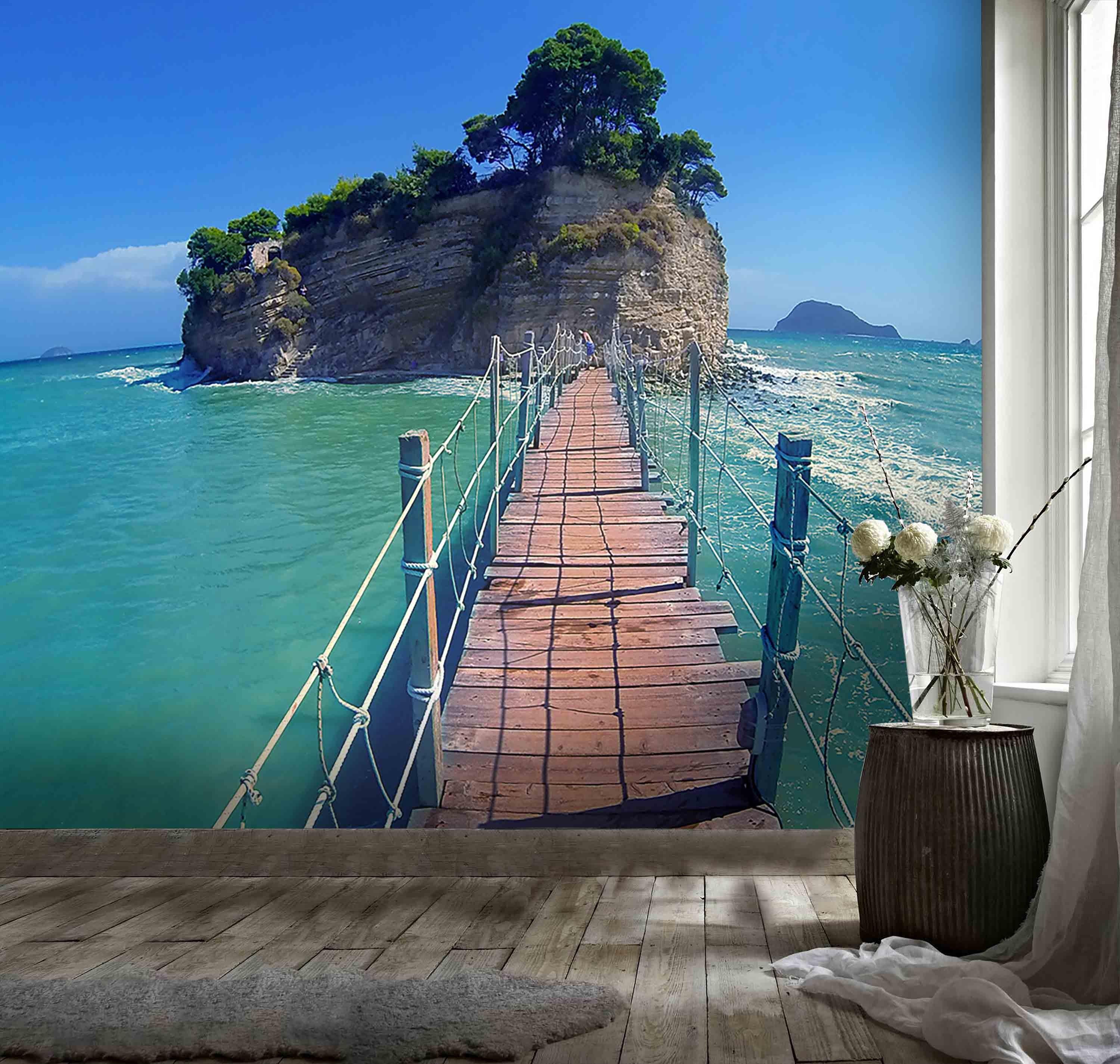 3D Wooden Trestle Island Sea Wall Mural Wallpaper 89- Jess Art Decoration