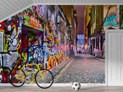 3D Colored Street Graffiti Wall Mural Wallpaper LQH 94- Jess Art Decoration