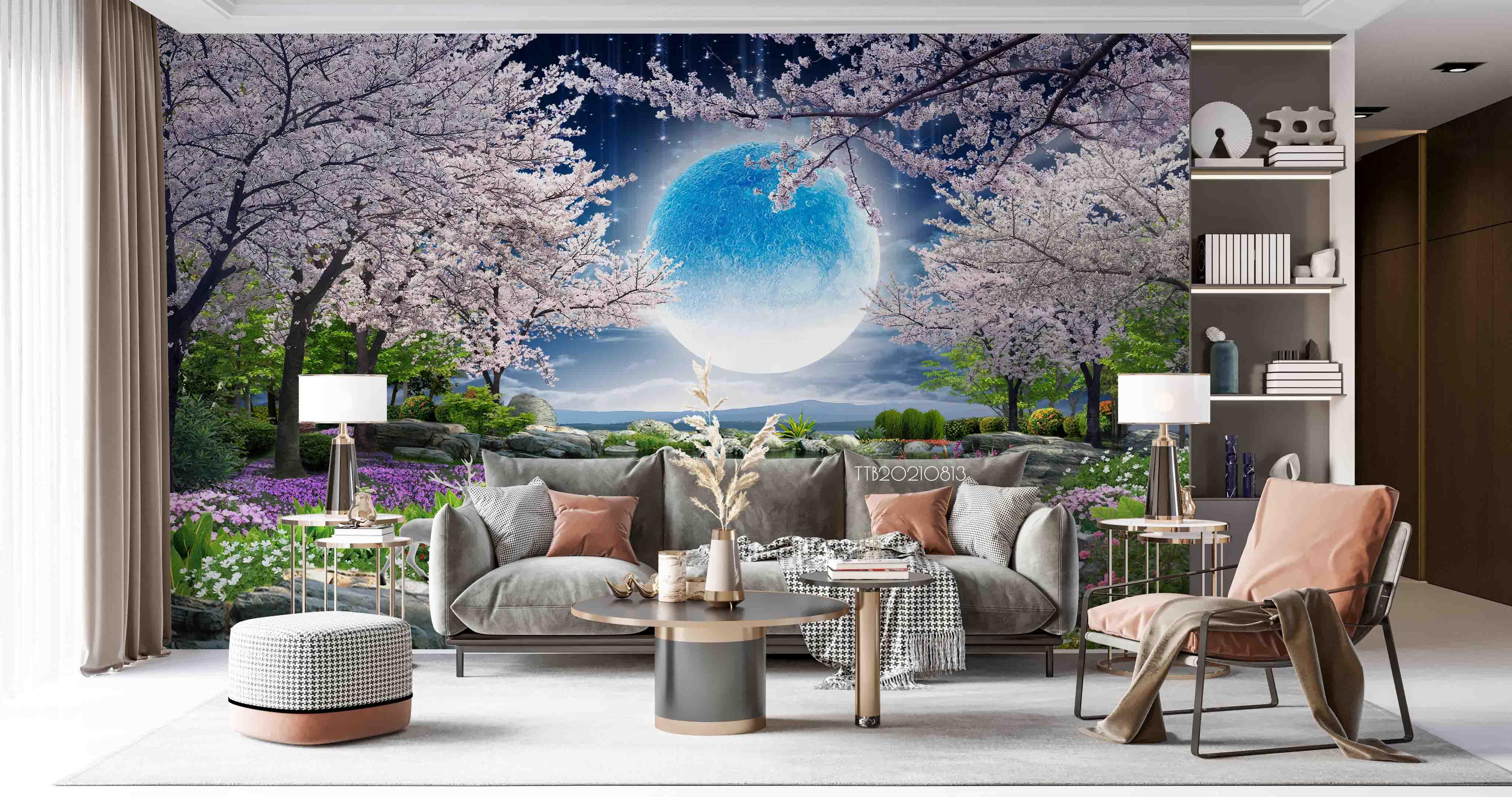 3D Scenery Park Spring Flowering Swan Wall Mural Wallpaper 5140- Jess Art Decoration