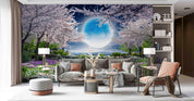 3D Scenery Park Spring Flowering Swan Wall Mural Wallpaper 5140- Jess Art Decoration