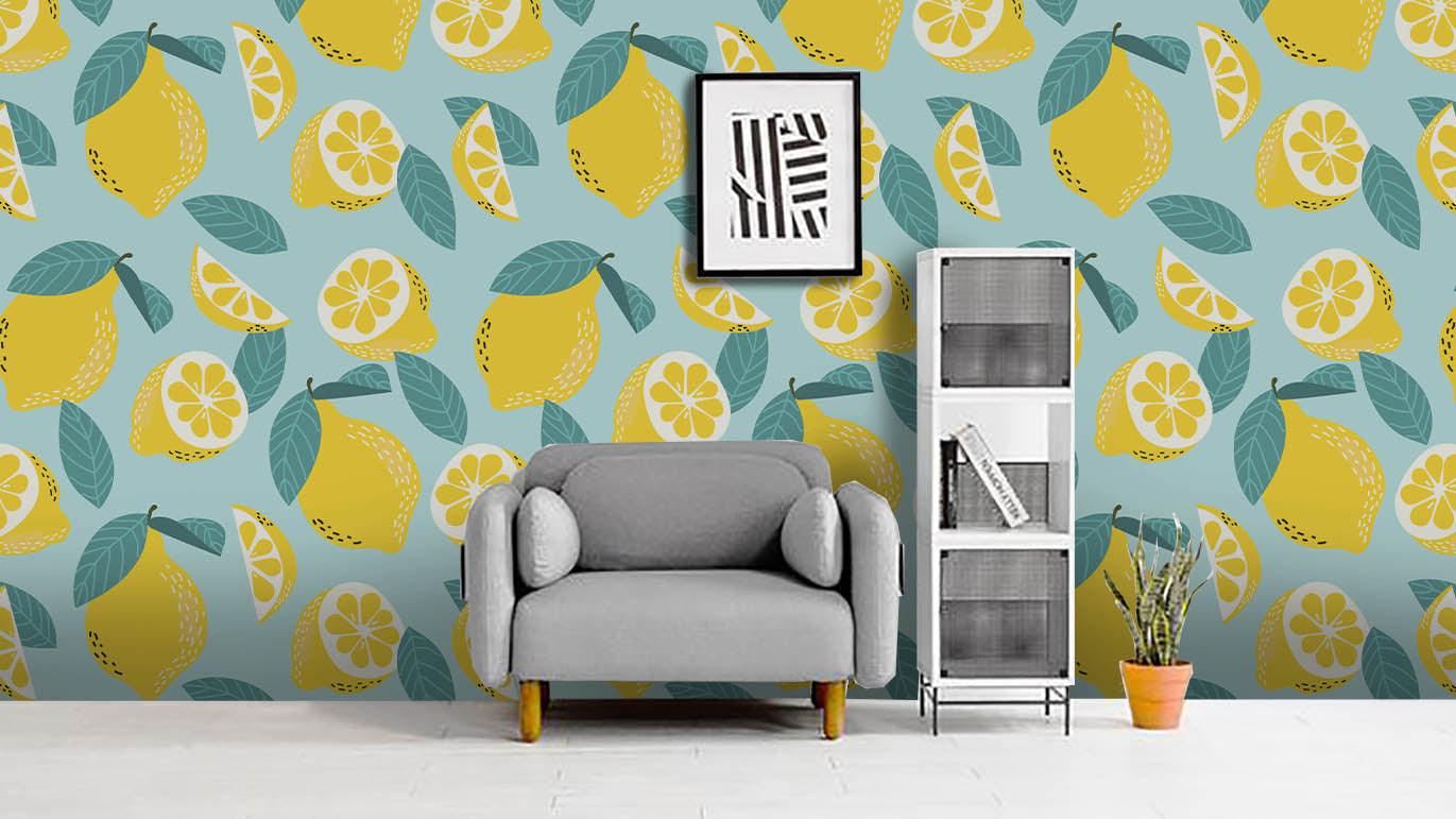 3D Yellow Lemon Wall Mural Wallpaper 58- Jess Art Decoration