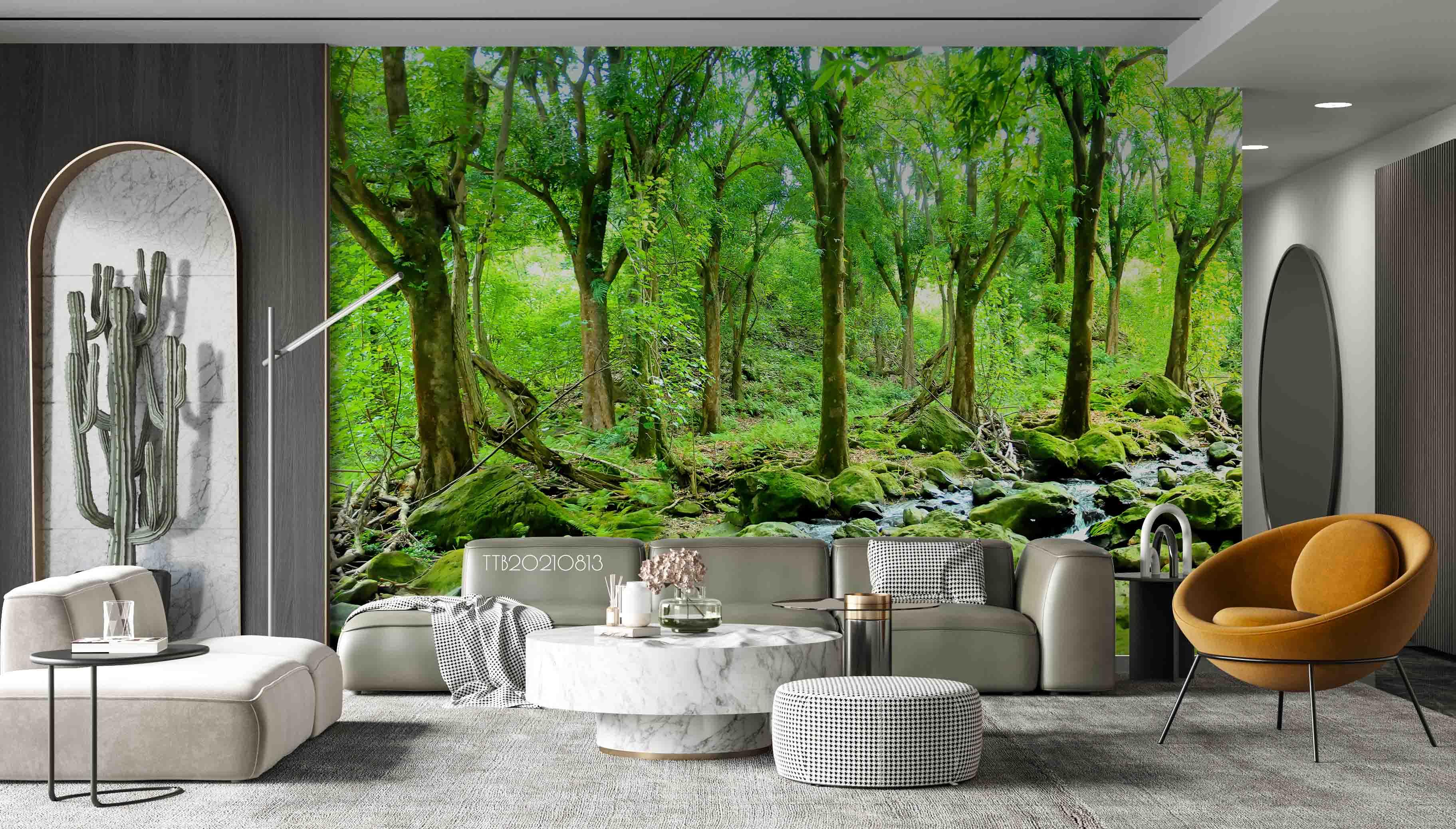 3D Summer Forest Stream Wall Mural Wallpaper SWW5144- Jess Art Decoration