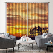 3D Woods Golden Sun Sky Dark Cloud Curtains and Drapes GD 1953- Jess Art Decoration