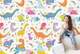 3D Color Cartoon Dinosaur Wall Mural Wallpaper 89- Jess Art Decoration