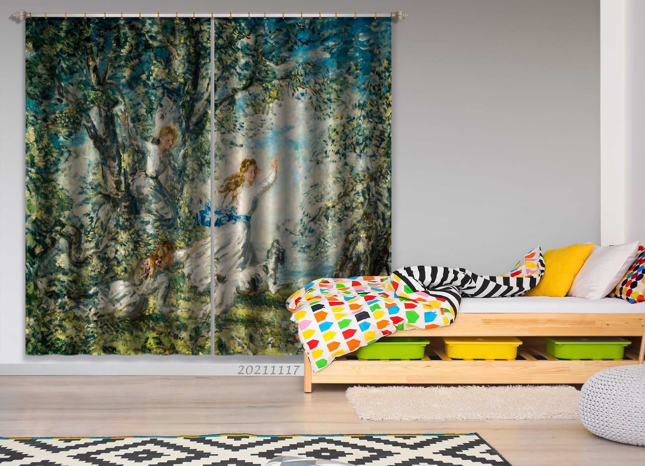 3D Landscape Oil Painting Curtains and Drapes LQH 33- Jess Art Decoration