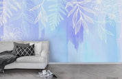 3D Watercolor Blue Leaves Wall Mural Wallpaper LQH 444- Jess Art Decoration