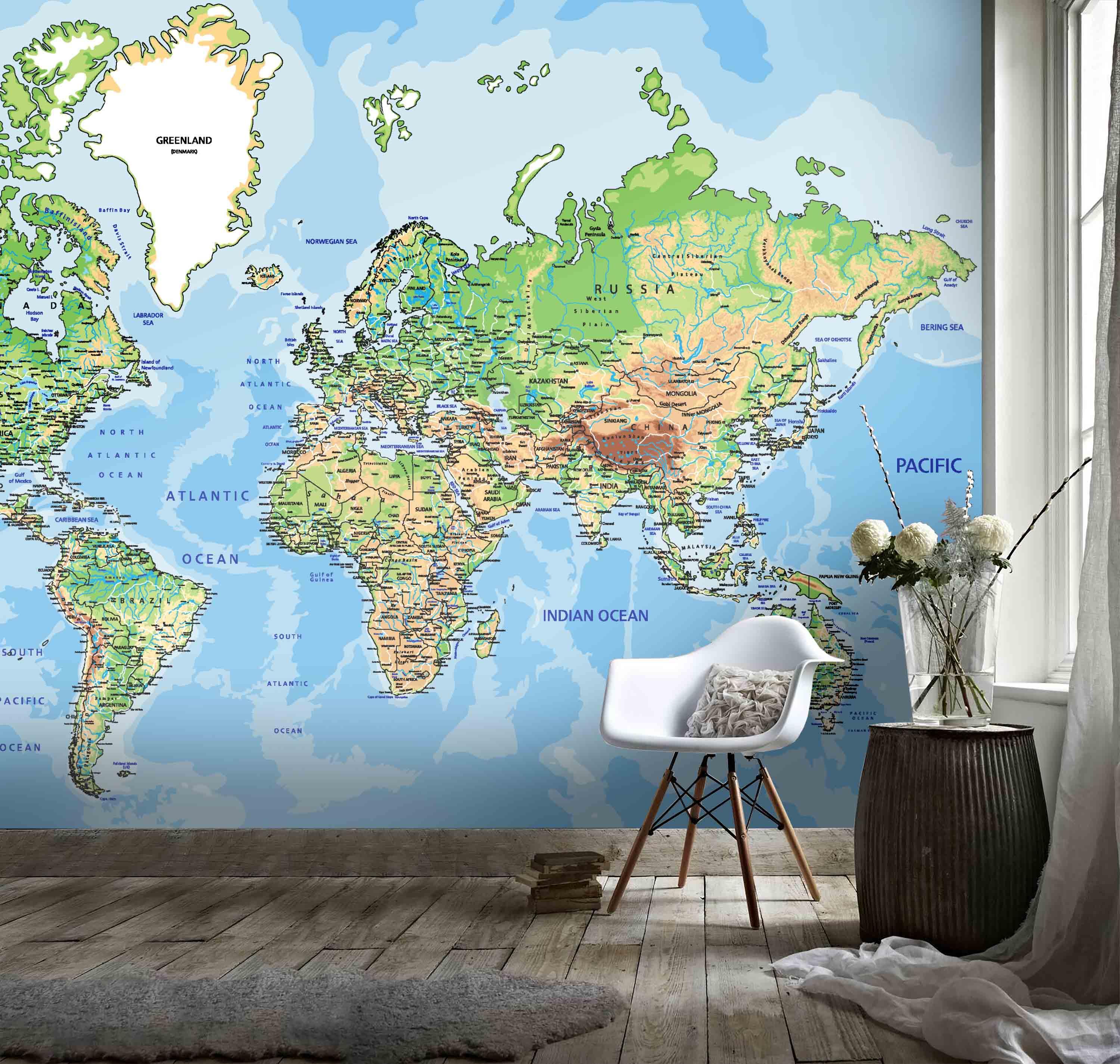 3D World Map Background Wall Mural Wallpaper 12- Jess Art Decoration