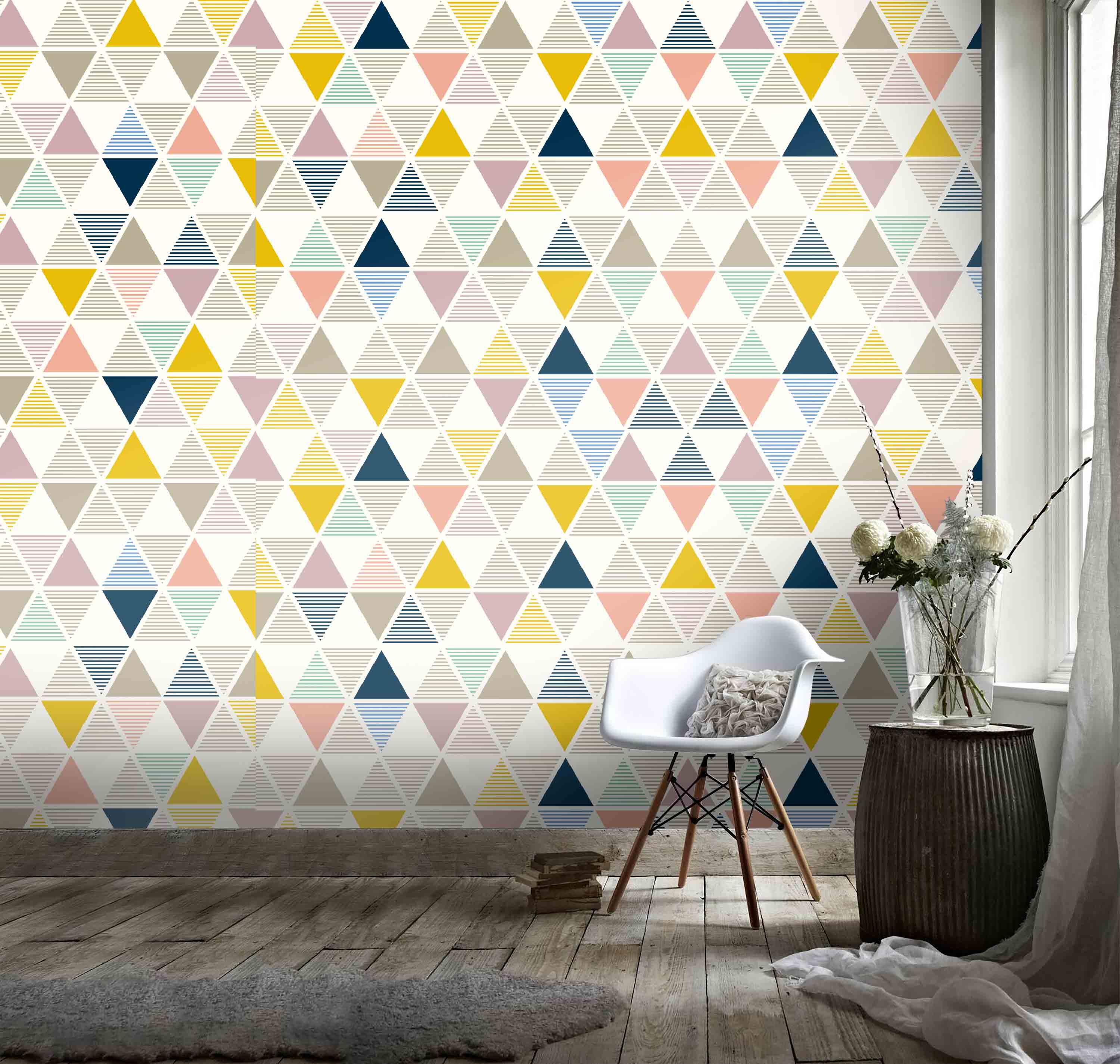 3D Color Triangle Geometry Wall Mural Wallpaper 103- Jess Art Decoration