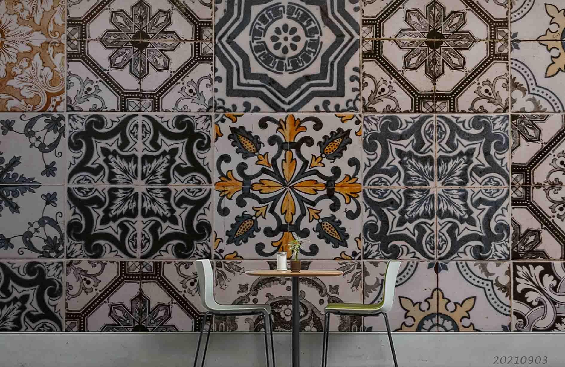 3D Abstract Floral Tile Texture Wall Mural Wallpaper LQH 99- Jess Art Decoration