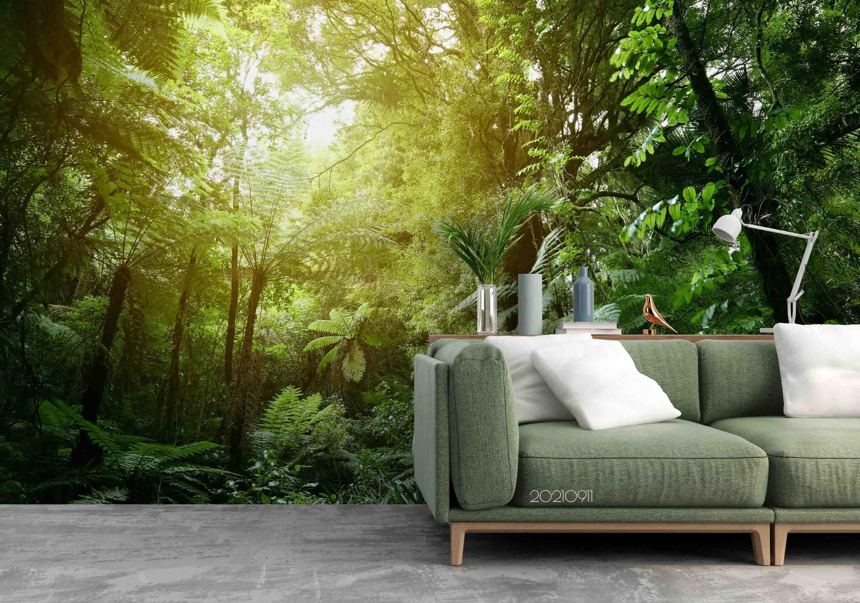 3D Sunshine Green Forest Landscape Wall Mural Wallpaper LQH 11- Jess Art Decoration