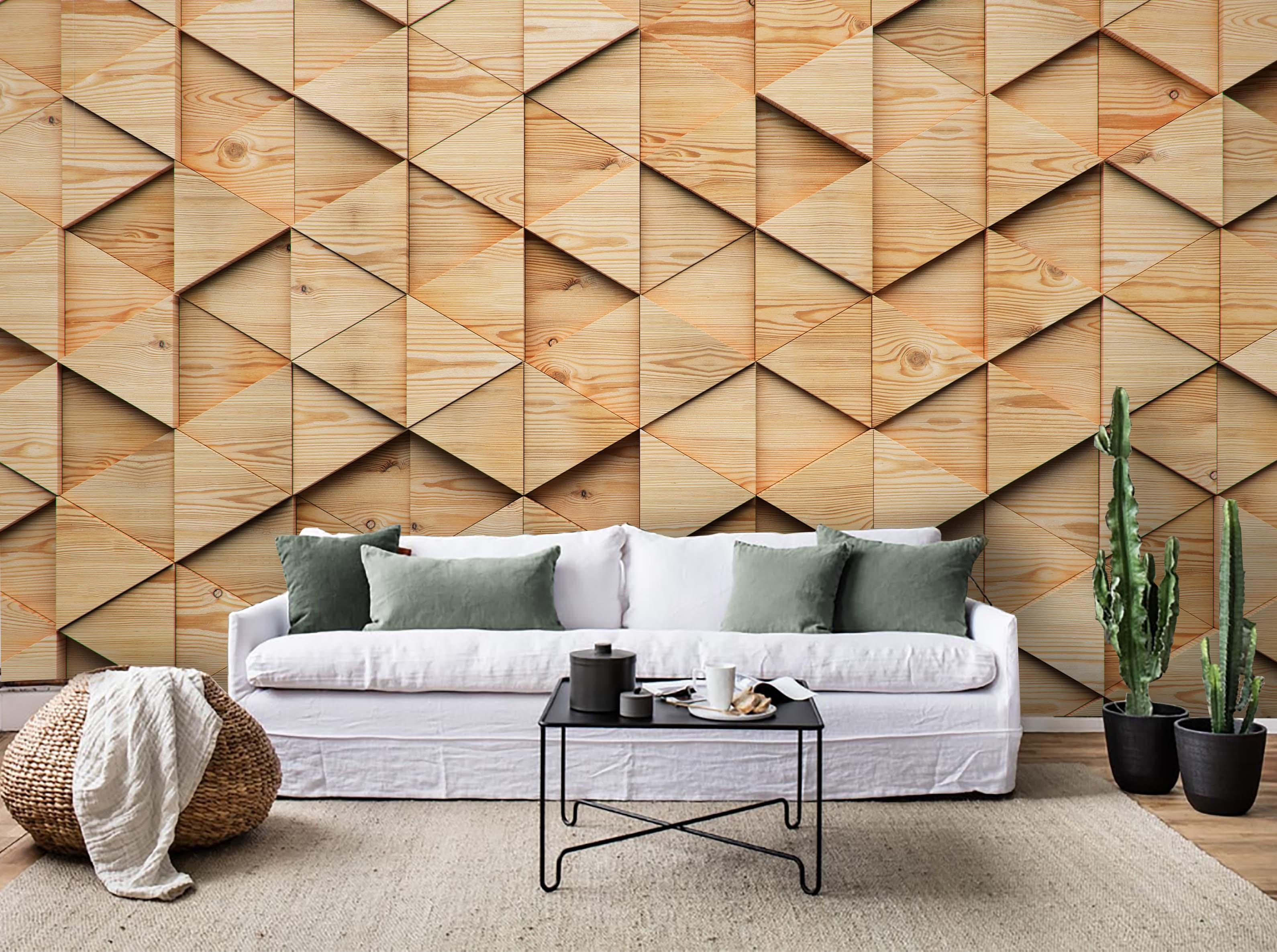 3D Wood Triangle Combination Wall Mural Wallpaper 39- Jess Art Decoration