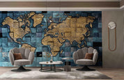3D Mosaic Marble Abstract Map World Wall Mural Wallpaper 5101- Jess Art Decoration
