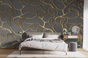 3D Hollow Golden Leaf Wall Mural Wallpaper LQH 17- Jess Art Decoration