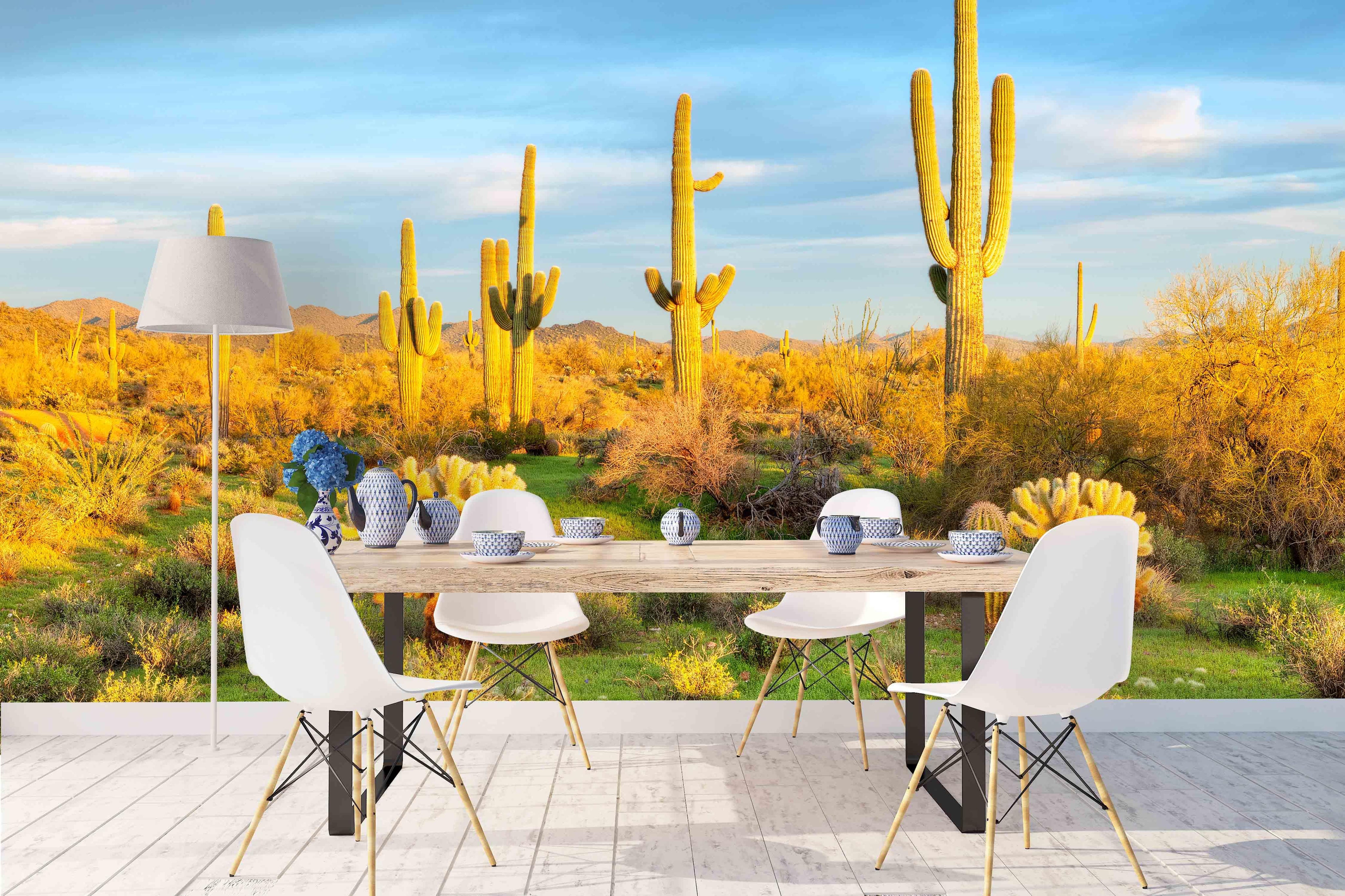 3D autumn yellow forest cactus wall mural wallpaper 63- Jess Art Decoration