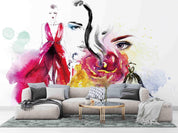 3D Abstract Watercolour Fashion Girl Wall Mural Wallpaper WJ 6671- Jess Art Decoration