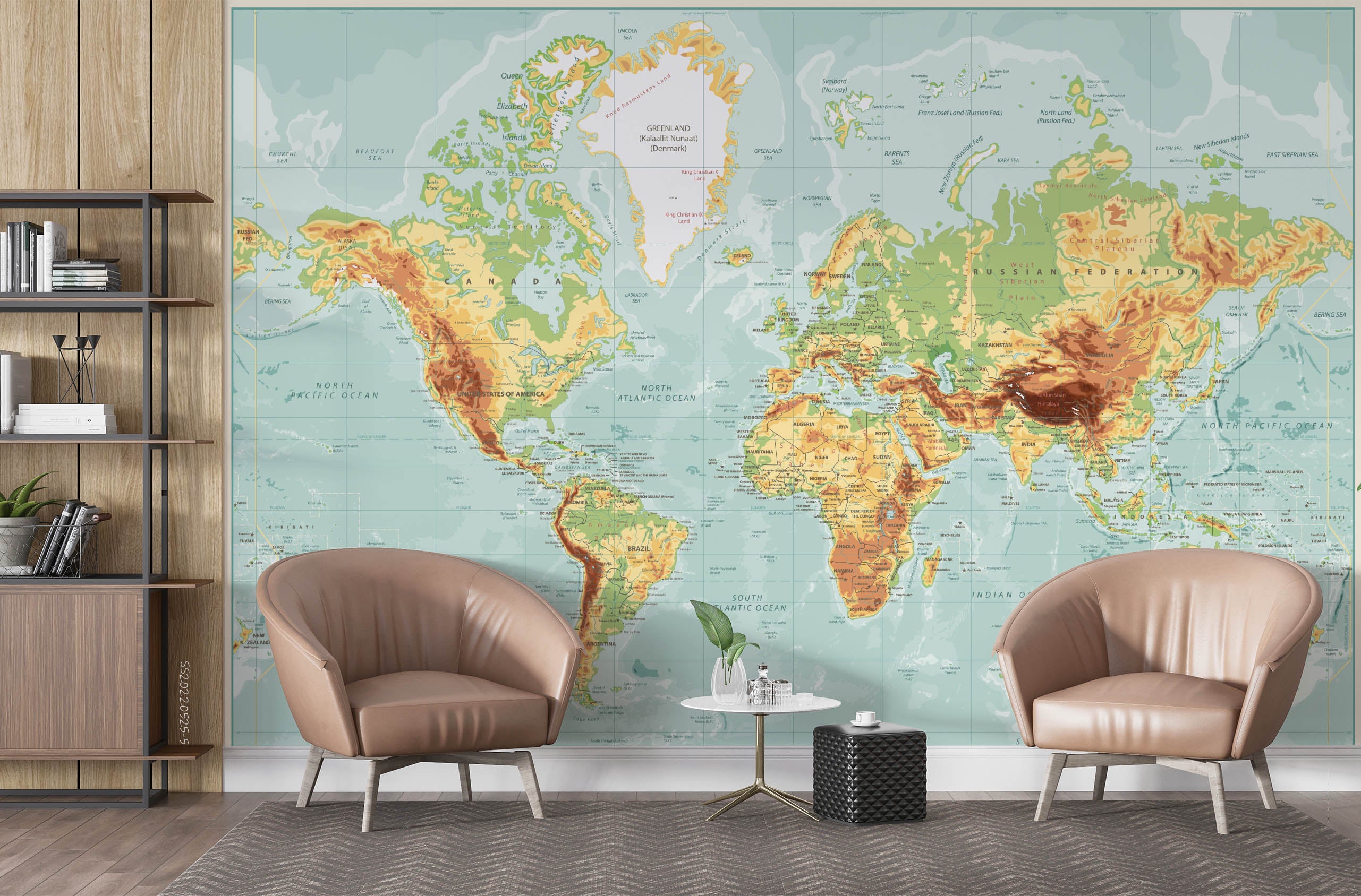 3D Detailed World Map Wall Mural Wallpaper GD 976- Jess Art Decoration
