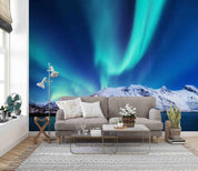 3D Snow Mountain Lake Aurora Borealis Landscape Wall Mural Wallpaper GD 3740- Jess Art Decoration