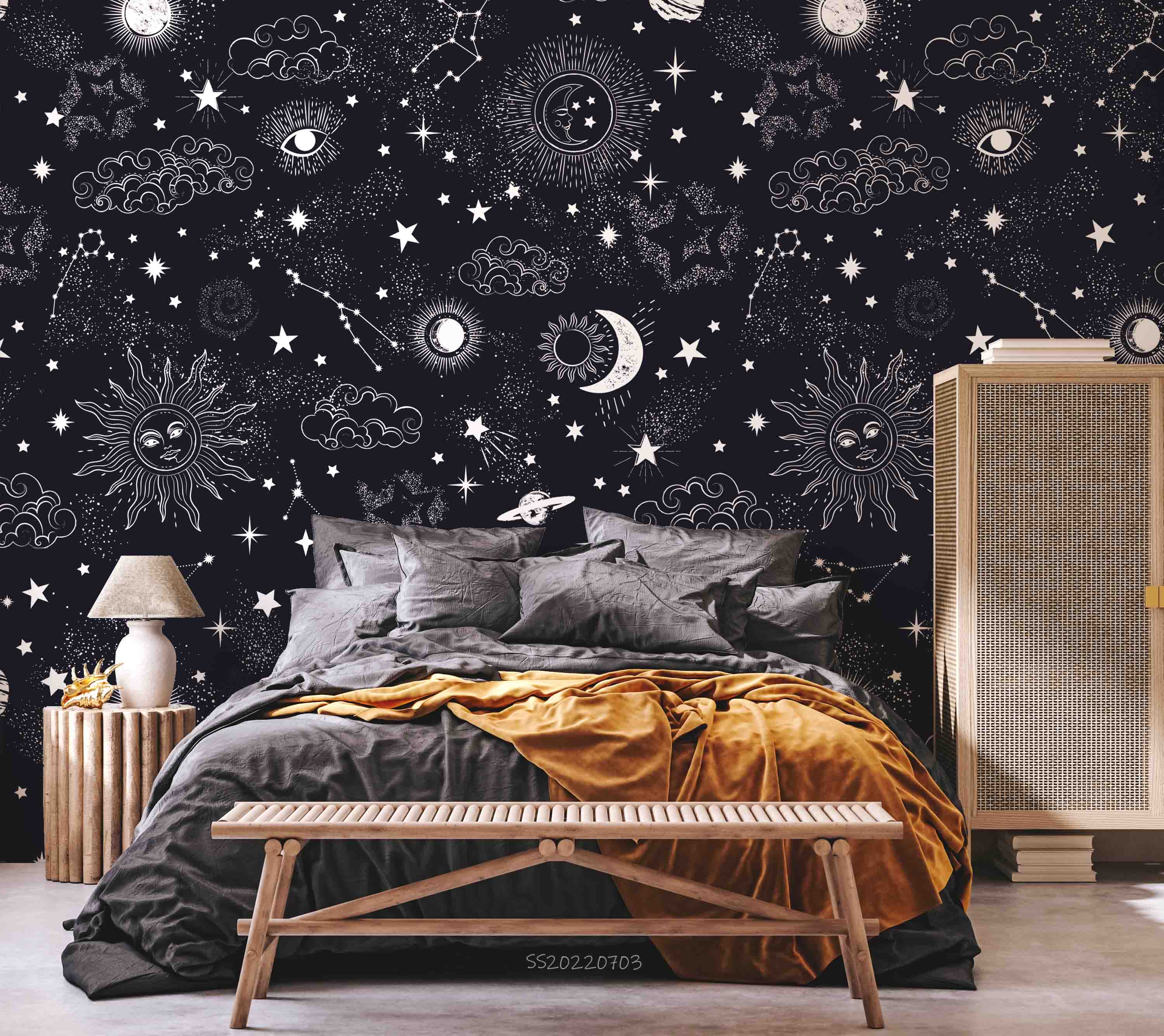3D Space Galaxy Planet Constellation Pattern Wall Mural Wallpaper GD 1057- Jess Art Decoration