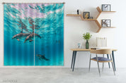 3D Ocean Animal Dolphin Curtains and Drapes LQH 170- Jess Art Decoration
