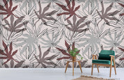 3D Hand Drawn Maple Leaf Pattern Wall Mural Wallpaper LQH 196- Jess Art Decoration