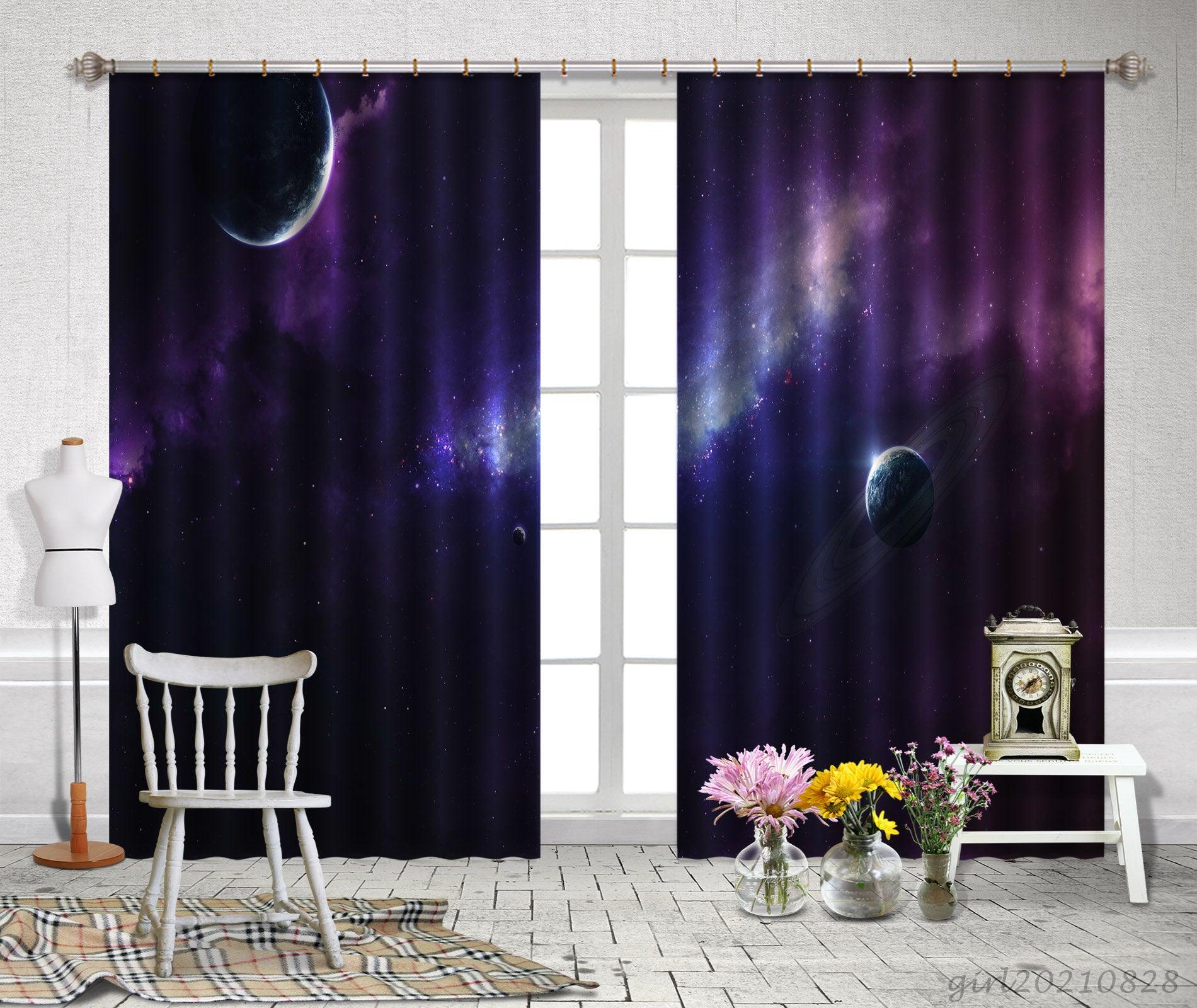 3D Space Universe Planet Curtains and Drapes LQH 131- Jess Art Decoration