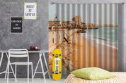 3D City Building Coastal Scenery Curtains and Drapes GD 514- Jess Art Decoration