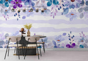 3D Watercolor Purple Floral Wall Mural Wallpaper LQH 20- Jess Art Decoration