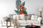 3D Floral Leaves Parrot Wall Mural Wallpaper 54- Jess Art Decoration