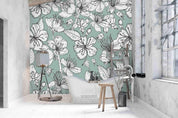 3D Blue Floral Wall Mural Wallpaper SF79- Jess Art Decoration