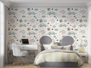 3D Cartoon Animal Avatar Car Wall Mural Wallpaper GD 243- Jess Art Decoration
