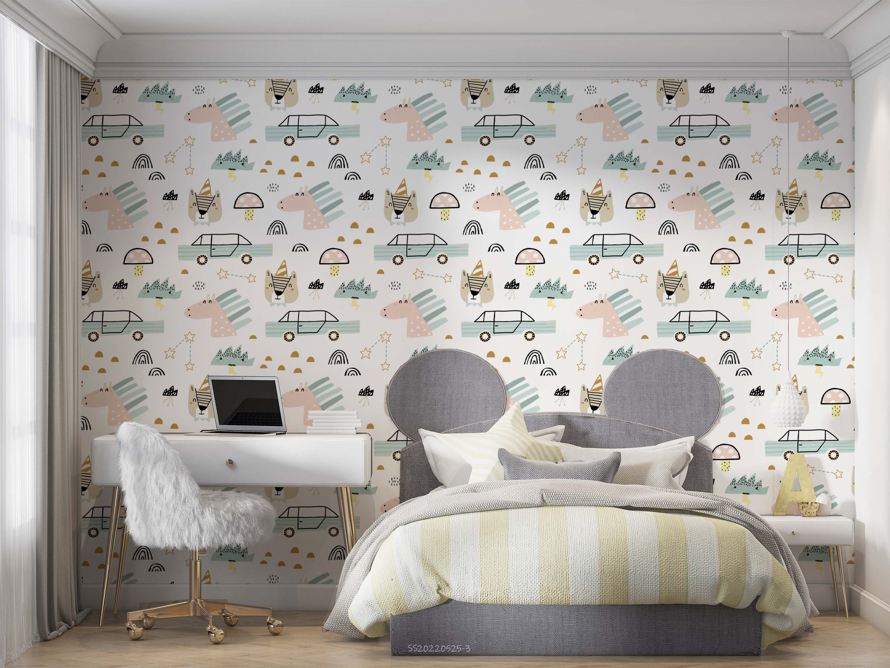 3D Cartoon Animal Avatar Car Wall Mural Wallpaper GD 243- Jess Art Decoration