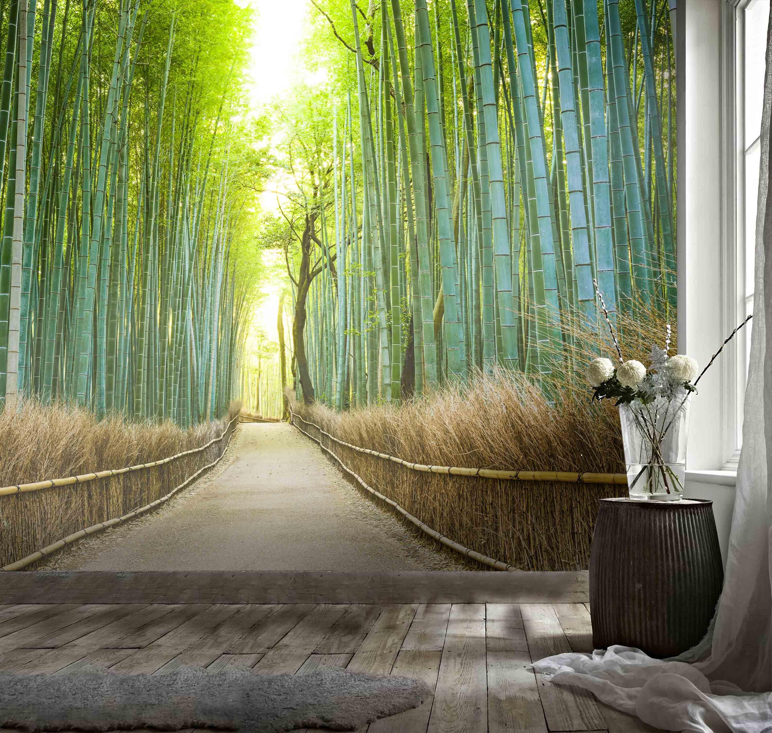 3D Bamboo Forest Road Wall Mural Wallpaper 255- Jess Art Decoration