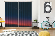 3D Starry Night Orange Evening Landscape Curtains and Drapes GD 2702- Jess Art Decoration