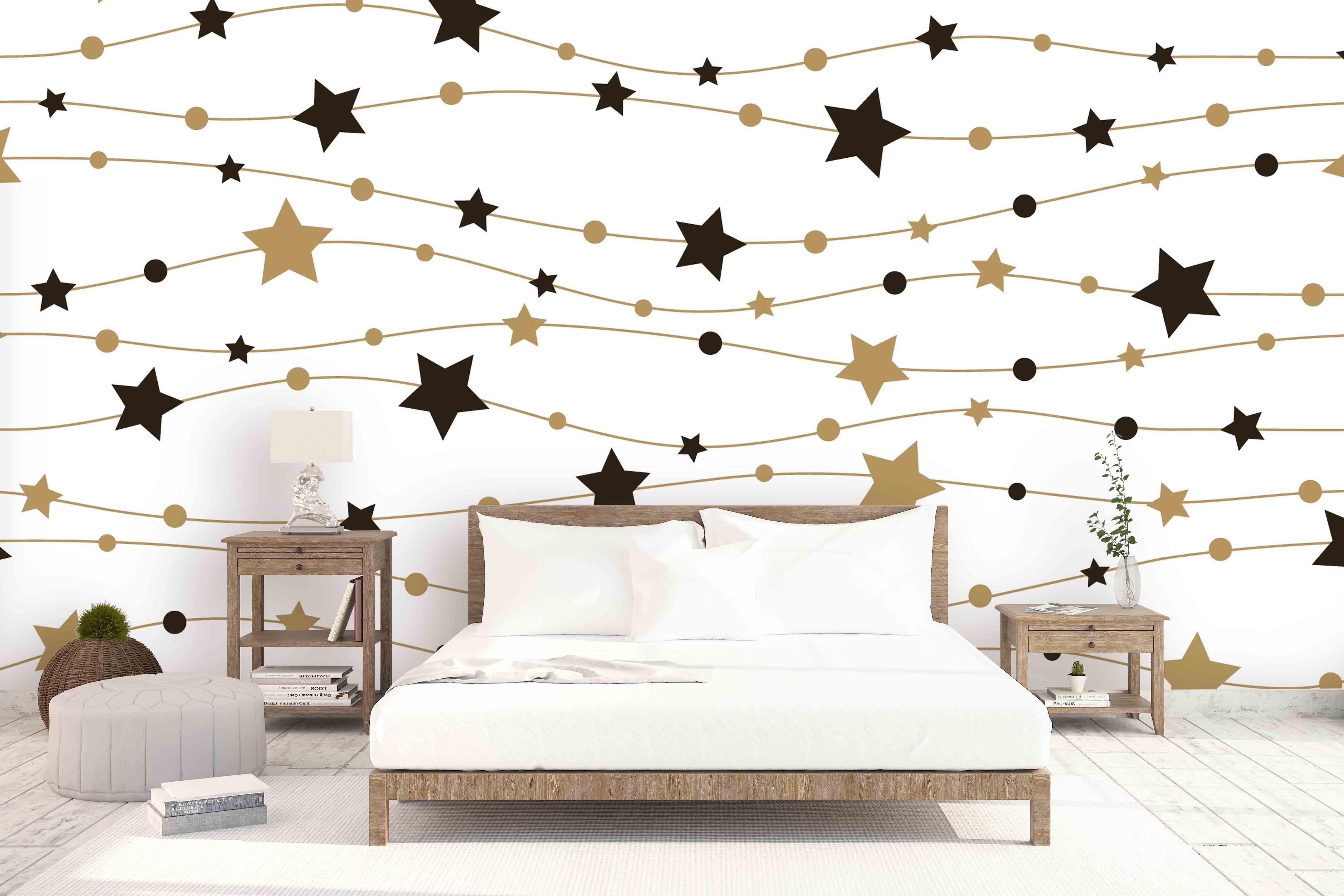 3D Black White  Star Line Wall Mural Wallpaper 19- Jess Art Decoration