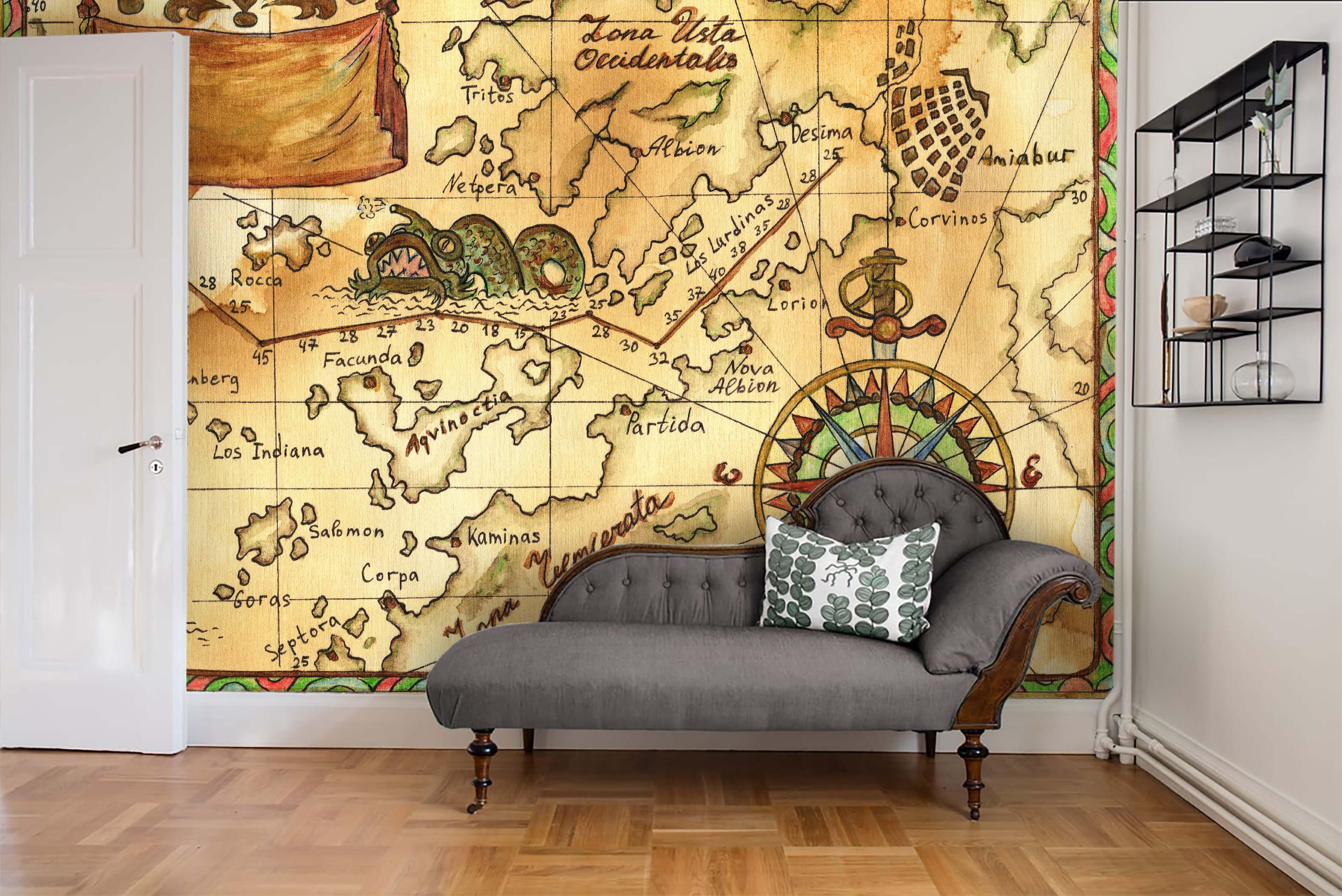 3D Old Pirate Map Wall Mural Wallpaper 9- Jess Art Decoration