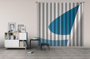 3D Abstract Geometric Blue White Pattern Curtains and Drapes GD 598- Jess Art Decoration