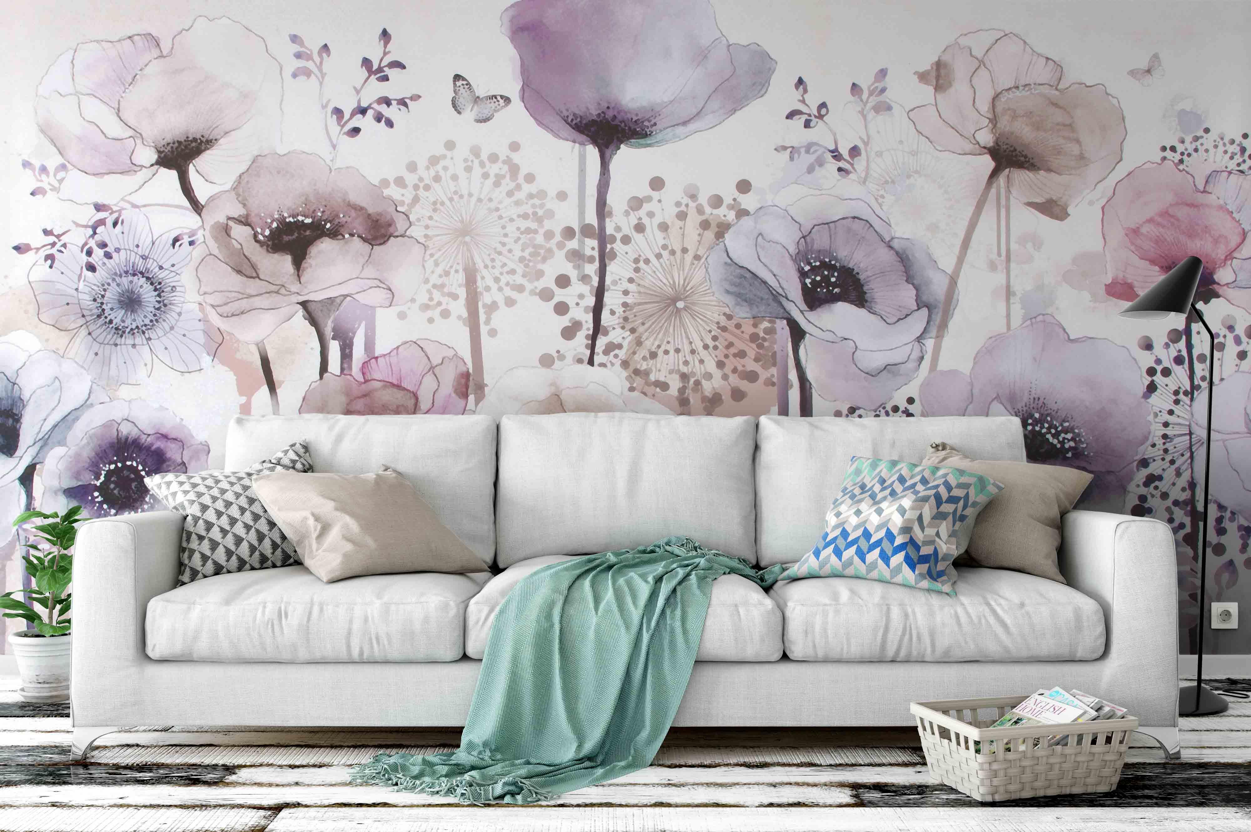 3D Watercolor Dandelion Floral Wall Mural Wallpaper 24- Jess Art Decoration