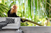 3D Tropical Jungle Palm Monkey Wall Mural Wallpaper LQH 107- Jess Art Decoration