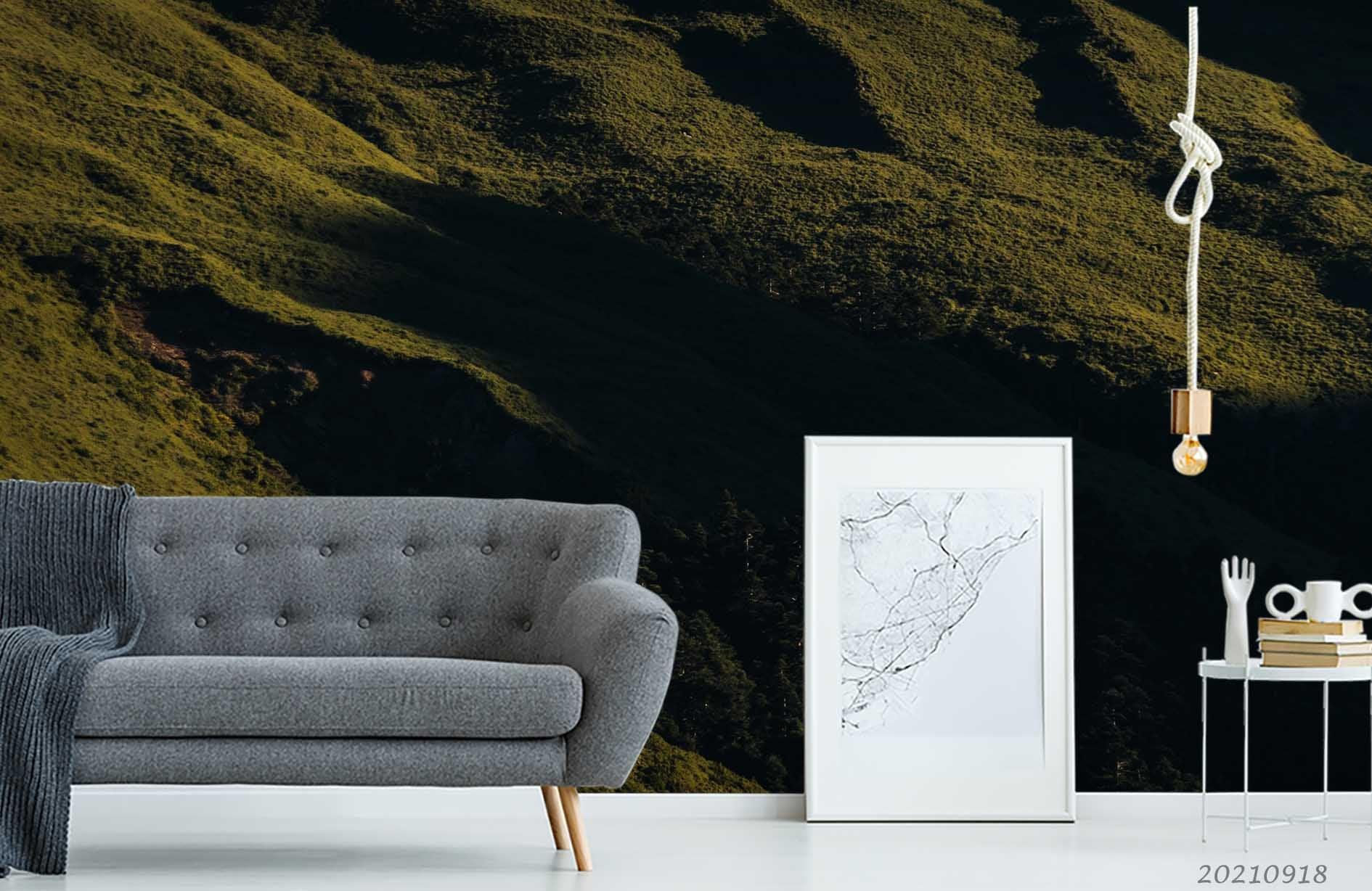 3D Landscape Green Mountains Wall Mural Wallpaper LQH 508- Jess Art Decoration