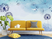 3D Watercolor Dandelion Floral Wall Mural Wallpaper LQH 393- Jess Art Decoration