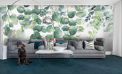 3D Watercolor Green Leaf Wall Mural Wallpaper LQH 33- Jess Art Decoration