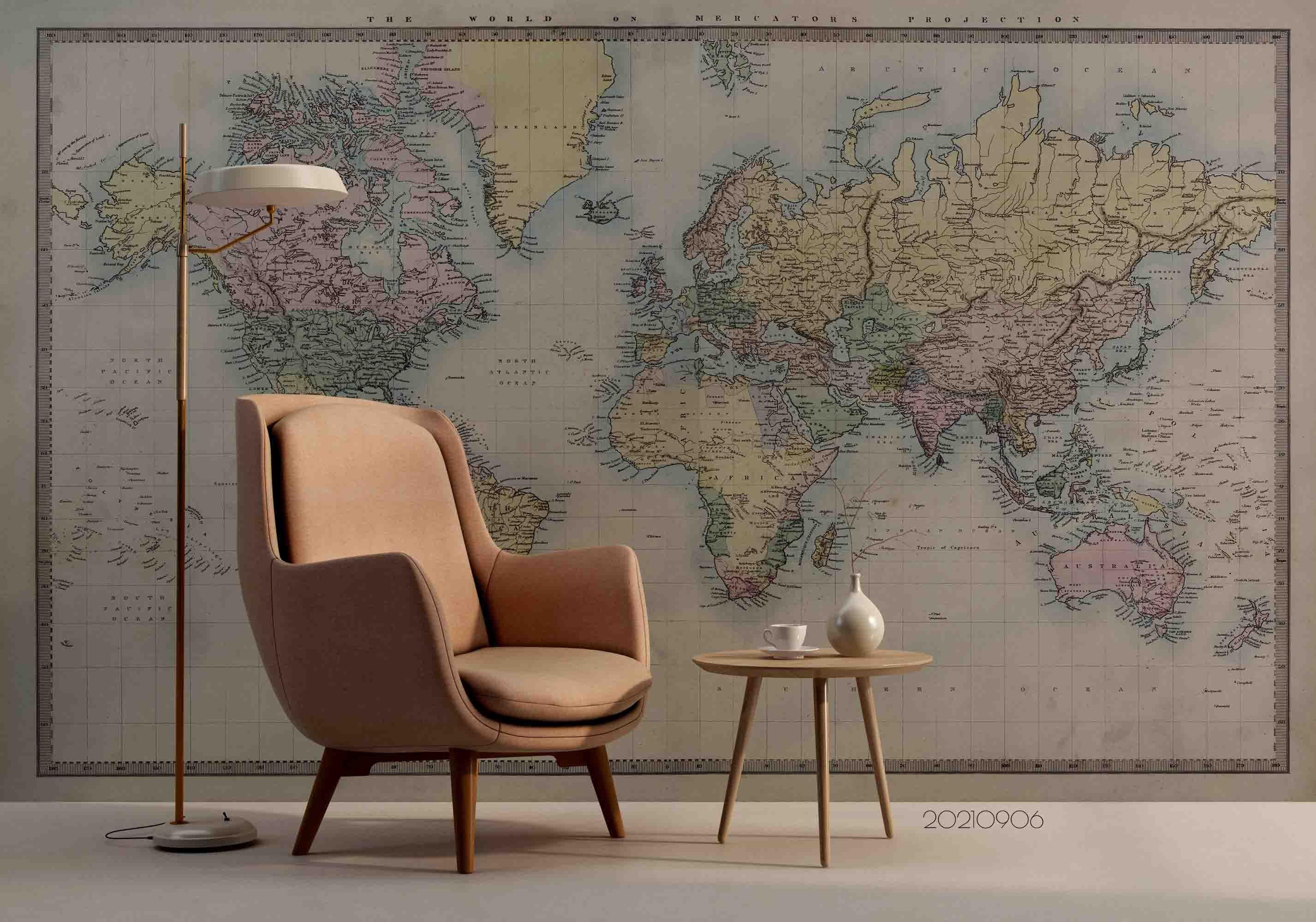 3D World Map Wall Mural Wallpaper LQH 593- Jess Art Decoration