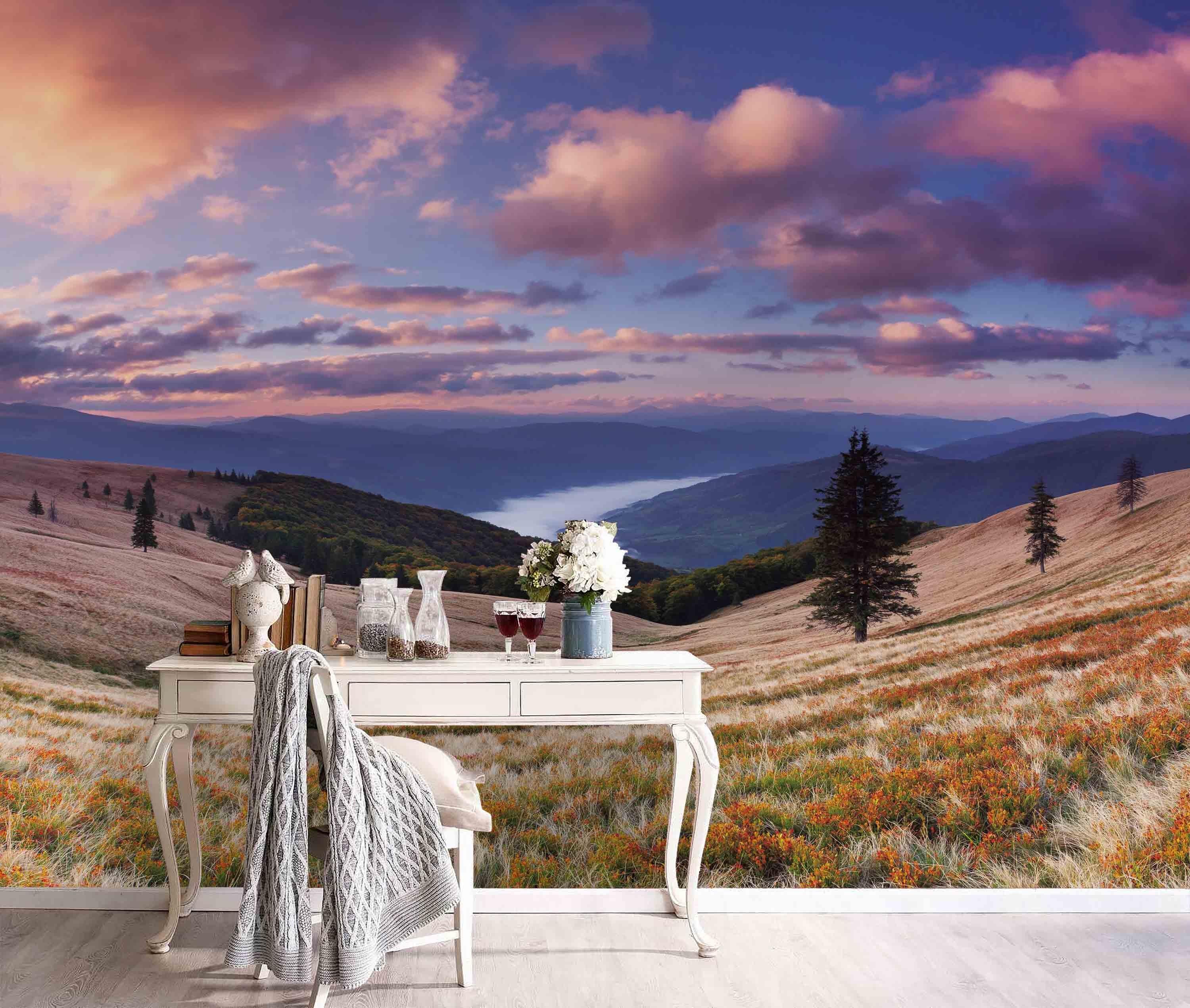 3D Sky Clouds Grassland Hill Wall Mural Wallpaper 120- Jess Art Decoration