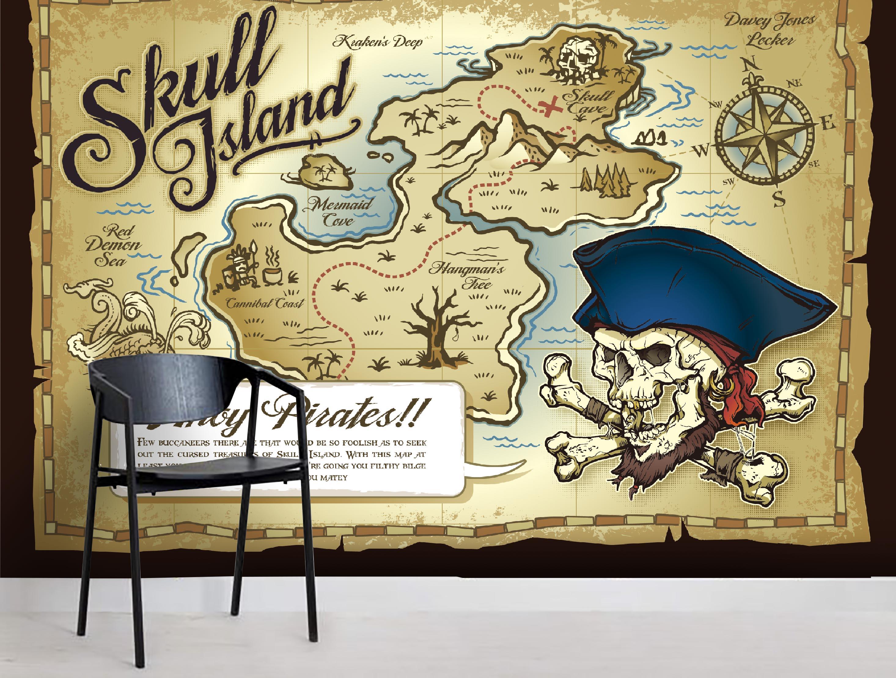3D Pirates Map Wall Mural Wallpaper 02- Jess Art Decoration