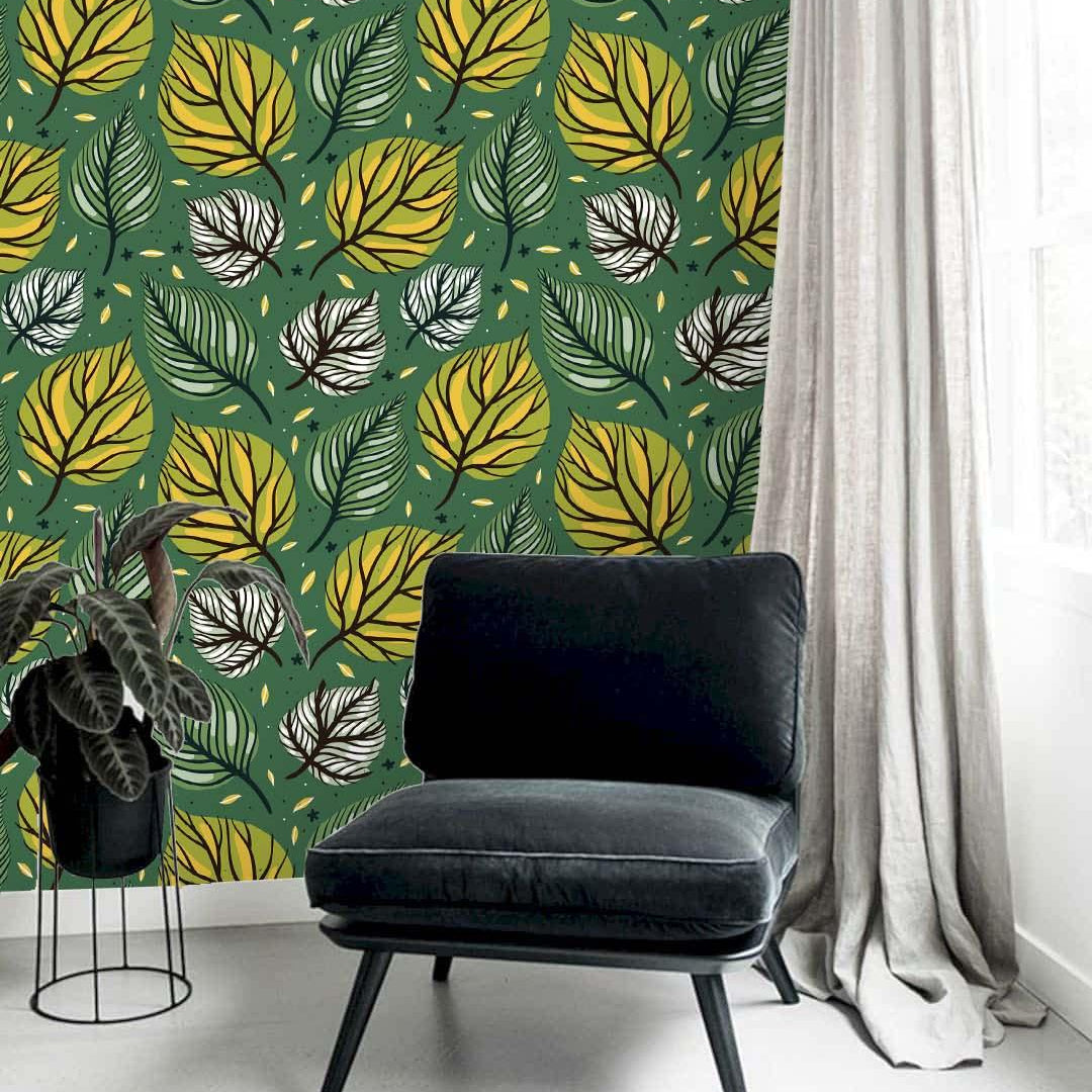 3D Leaves Green Wall Mural Wallpaper 55- Jess Art Decoration